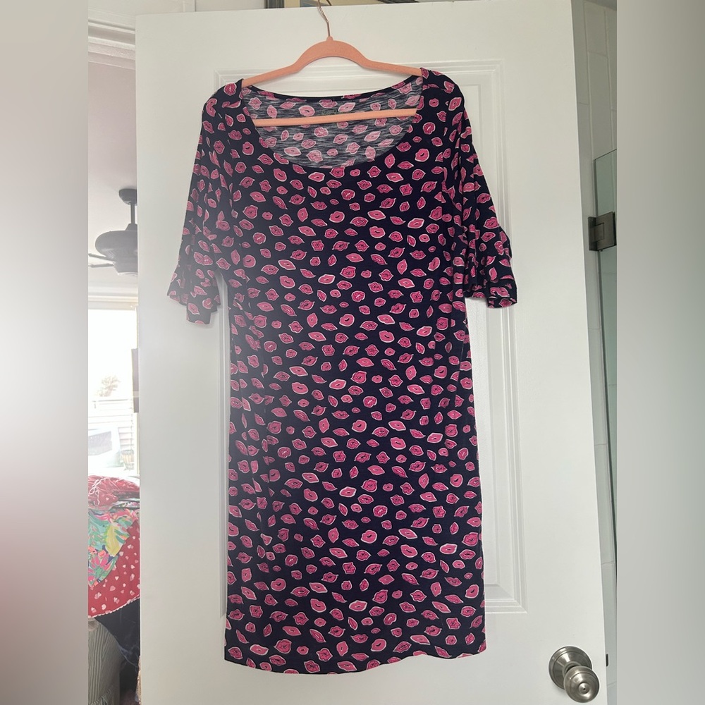 VGUC Vintage Lilly Pulitzer Dress, Lip Pattern